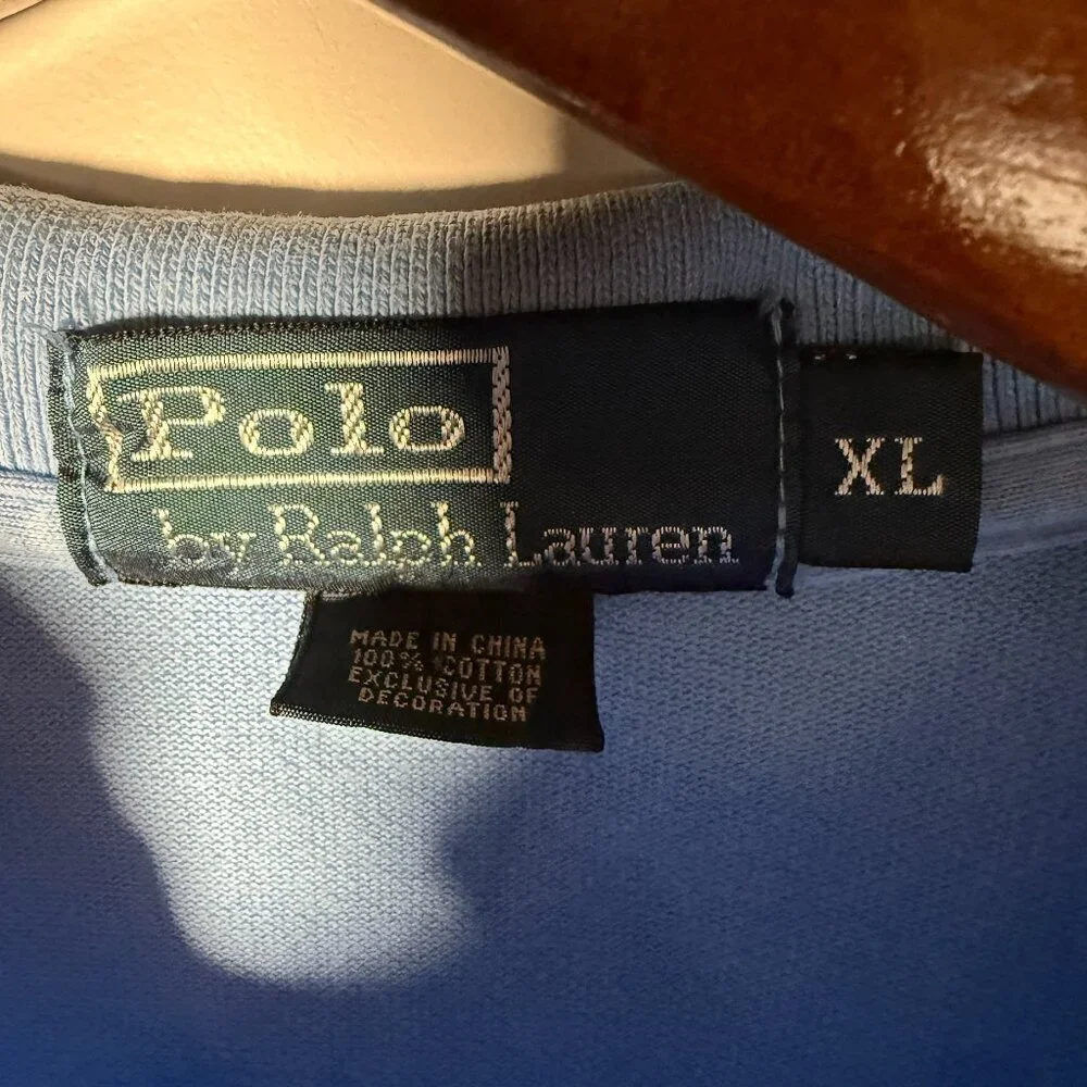 Polo by Ralph Lauren Short Sleeve Polo Baby Blue with Yellow Pony Size XL